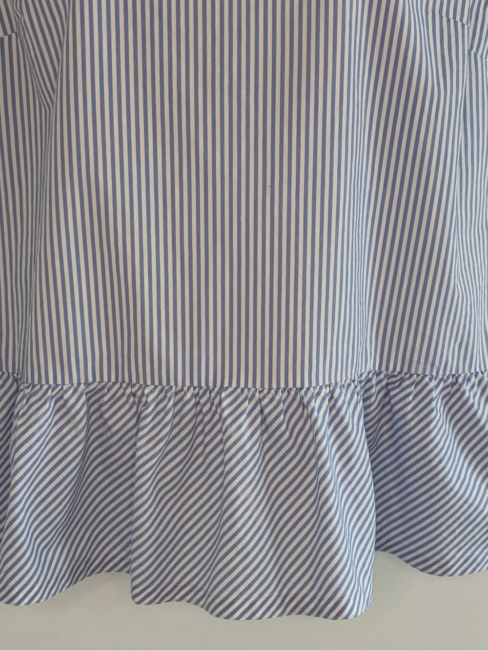 J. Crew Blue & White Cotton Striped Hampton Style Bow Tie Back Peplum Sz Small